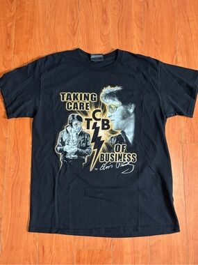 Elvis Presley Black 'Taking Care of Business' Graphic Tee - Graceland - Medium